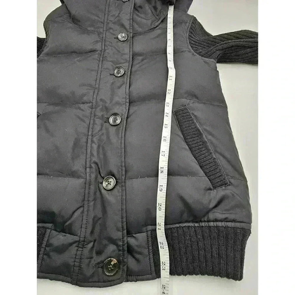 Gap '09 Women's Size XS Black Puffer Jacket with Ribbed Knit Sleeves - Picture 10 of 12